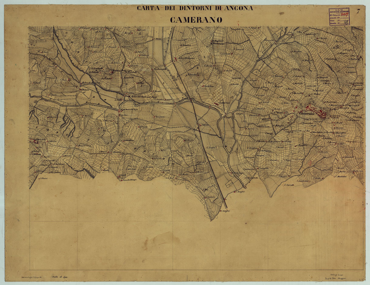 (N:172) ANCONA E DINTORNI - TAVOLA 7 - CAMERANO (CA005763) Carte e stampe antiche: riproduzione a colori su carta (formato A1)