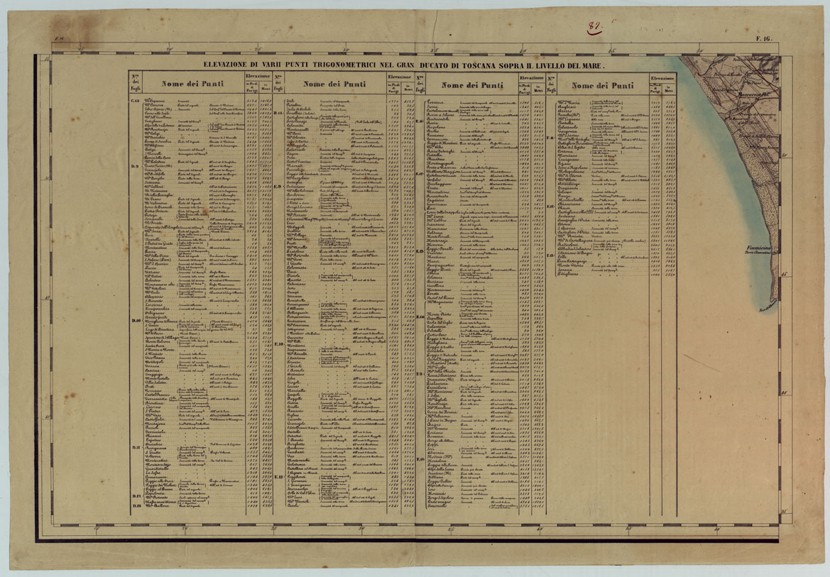 (N:14422) PROVINCIA DI ROMA CARTA DELLA CIRCOSCRIZIONE TERREITORIALE - FOGLIO F.16. (CA005836) Carte e stampe antiche: riproduzione a colori su carta (formato A1)