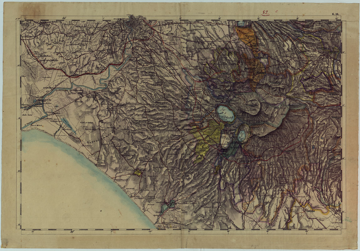 (N:14425) PROVINCIA DI ROMA CARTA DELLA CIRCOSCRIZIONE TERREITORIALE - FOGLIO G.16. (CA005839) Carte e stampe antiche: riproduzione a colori su carta (formato A1)