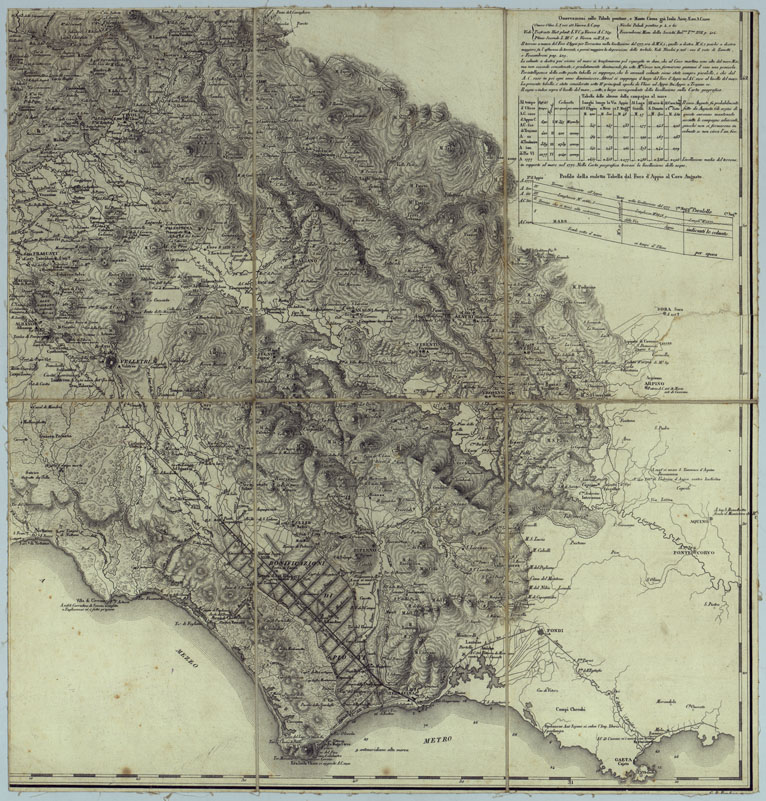 (N:13037) NUOVA CARTA STATI PONTIFICI MERIDIONALI MILANO 1820. (CA005895) Carte e stampe antiche: riproduzione a colori su carta (formato A1)