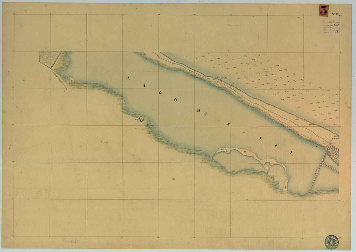 (N:9233) CARTA RILIEVI DELLE COSTE DELL'ADRIATICO DAL FIUME TRONTO A GAGLIANO DEL CAPO DI S.TA MARIA DI LEUCA - FOGLIO 23 (CA005987) Carte e stampe antiche: riproduzione a colori su carta (formato A1)