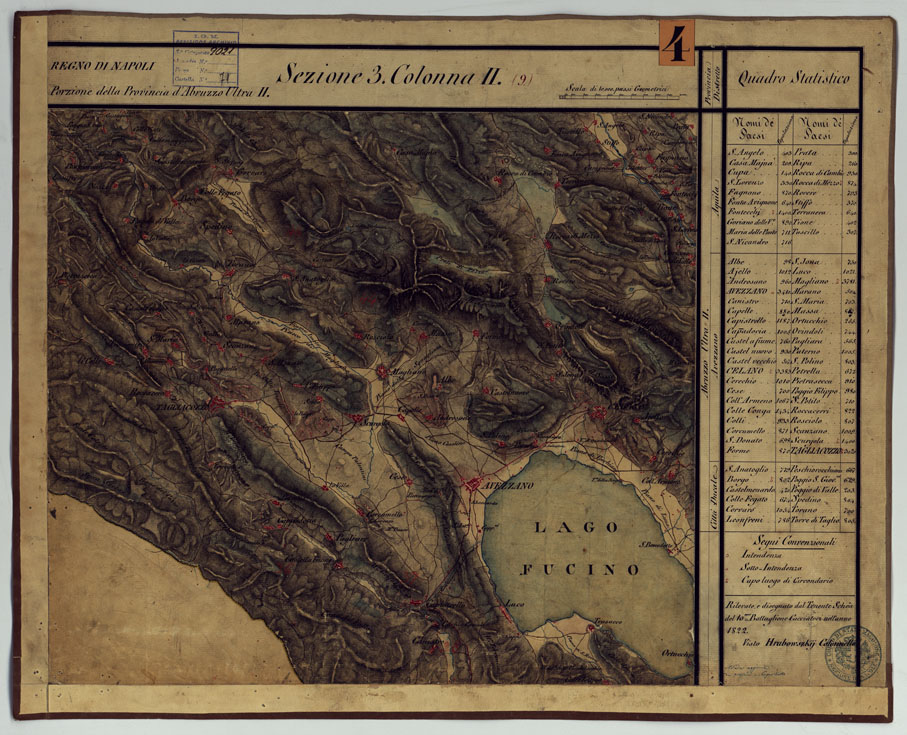 (N:14257) CARTA DELLE PROVINCE CONTINENTALI DELL'EX REGNO DI NAPOLI - SEZIONE 3 COLONNA II (9) (CA006018) Carte e stampe antiche: riproduzione a colori su carta (formato A1)