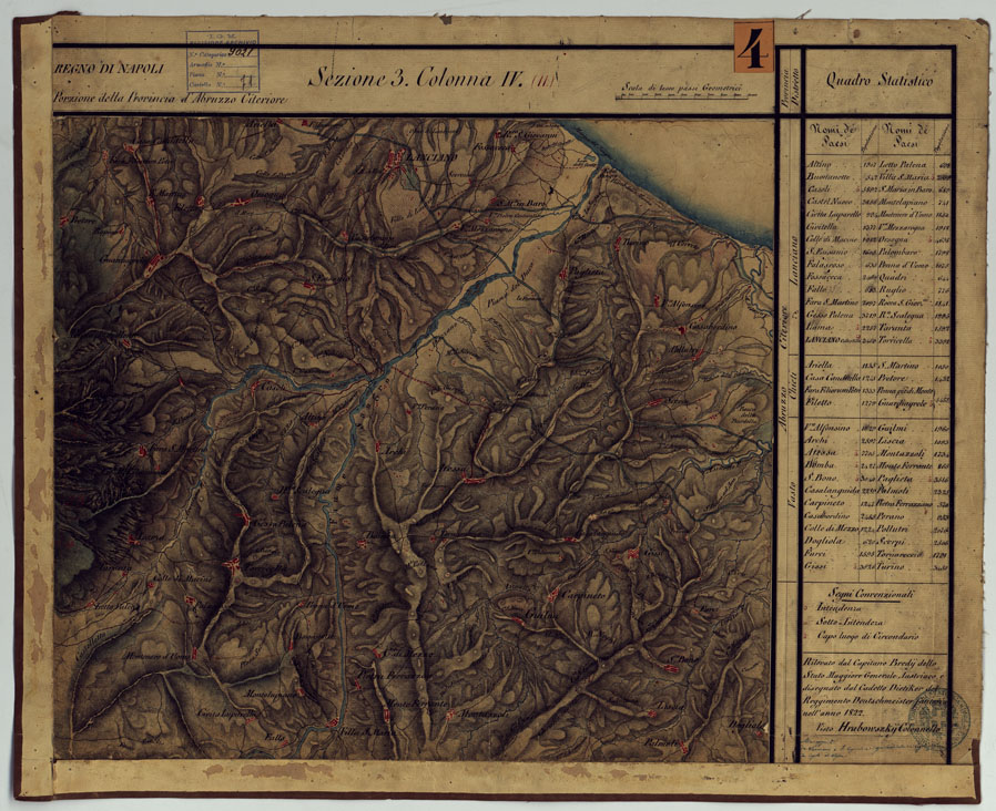 (N:14259) CARTA DELLE PROVINCE CONTINENTALI DELL'EX REGNO DI NAPOLI - SEZIONE 3 COLONNA IV (11) (CA006020) Carte e stampe antiche: riproduzione a colori su carta (formato A1)