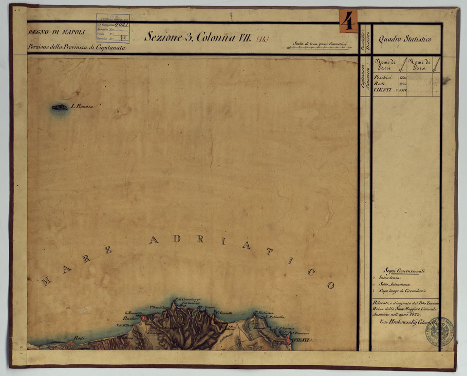 (N:14261) CARTA DELLE PROVINCE CONTINENTALI DELL'EX REGNO DI NAPOLI - SEZIONE 3 COLONNA VII (14) (CA006022) Carte e stampe antiche: riproduzione a colori su carta (formato A1)