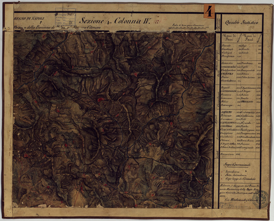 (N:14265) CARTA DELLE PROVINCE CONTINENTALI DELL'EX REGNO DI NAPOLI - SEZIONE 4 COLONNA IV (17) (CA006025) Carte e stampe antiche: riproduzione a colori su carta (formato A1)
