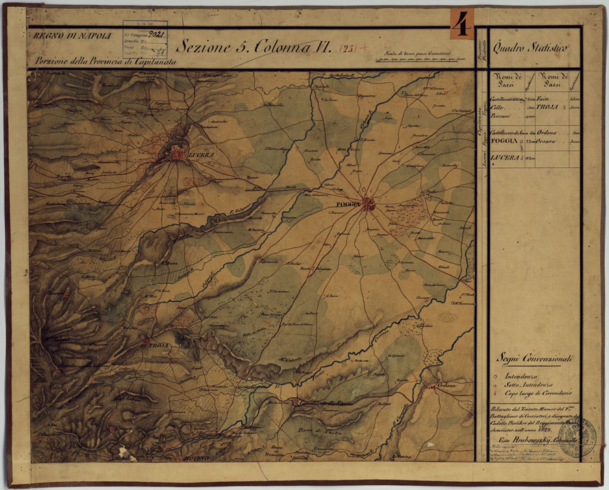 (N:14272) CARTA DELLE PROVINCE CONTINENTALI DELL'EX REGNO DI NAPOLI - SEZIONE 5 COLONNA VI (25) (CA006033) Carte e stampe antiche: riproduzione a colori su carta (formato A1)
