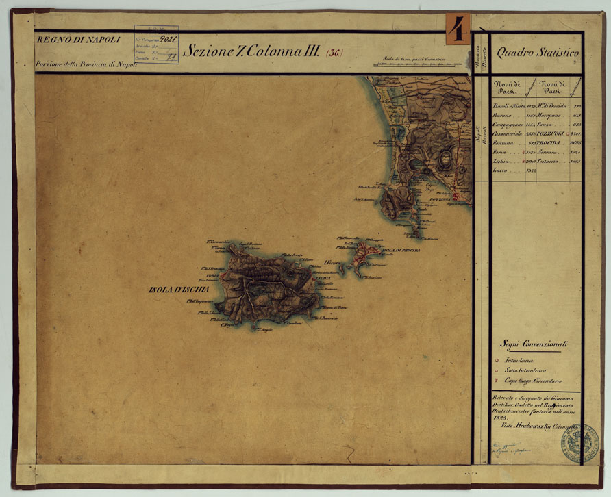 (N:14284) CARTA DELLE PROVINCE CONTINENTALI DELL'EX REGNO DI NAPOLI - SEZIONE 7 COLONNA III (36) (CA006045) Carte e stampe antiche: riproduzione a colori su carta (formato A1)