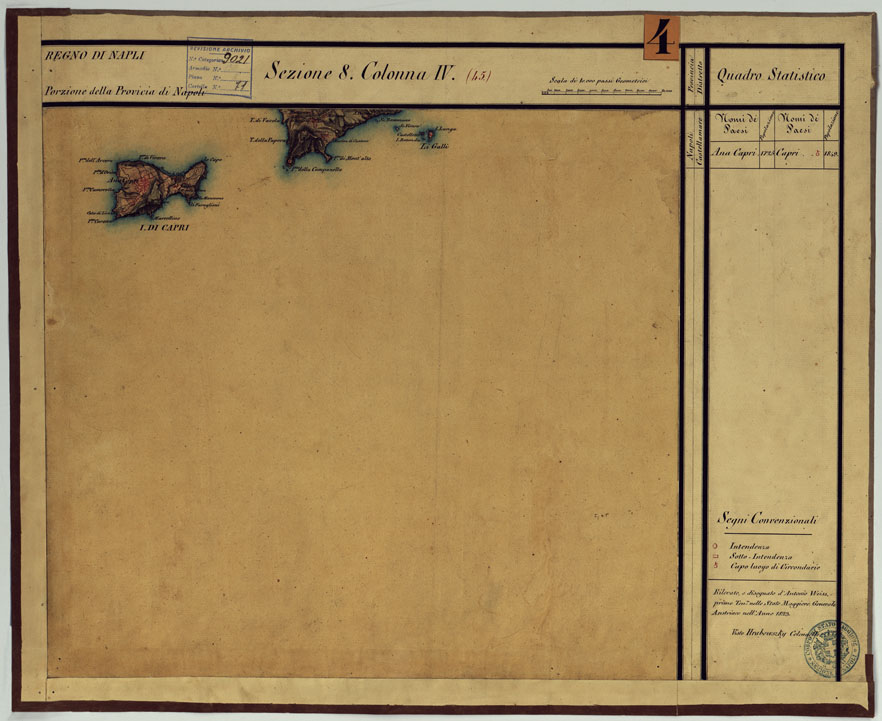 (N:14293) CARTA DELLE PROVINCE CONTINENTALI DELL'EX REGNO DI NAPOLI - SEZIONE 8 COLONNA IV (45) (CA006054) Carte e stampe antiche: riproduzione a colori su carta (formato A1)