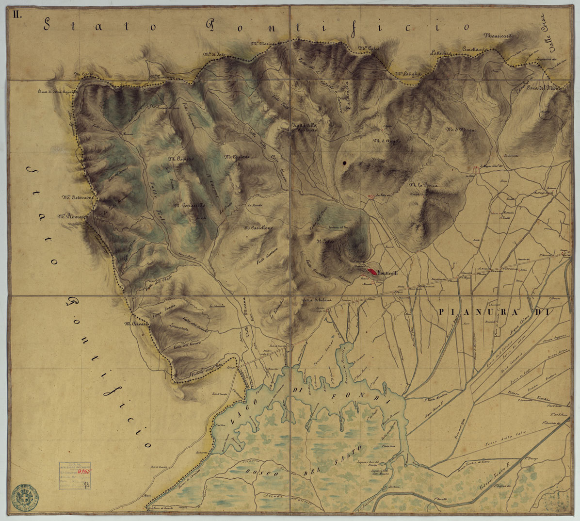(N:9895) FRONTIERA DEL GIA' REAME DI NAPOLI - FOGLIO II. (CA006126) Carte e stampe antiche: riproduzione a colori su carta (formato A1)