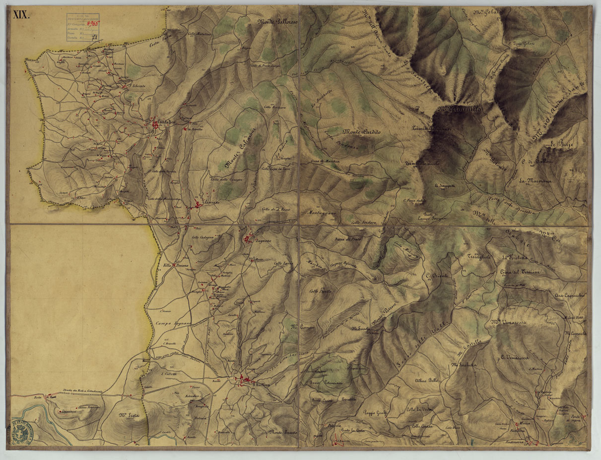 (N:9909) FRONTIERA DEL GIA' REAME DI NAPOLI - FOGLIO XIX. (CA006144) Carte e stampe antiche: riproduzione a colori su carta (formato A1)