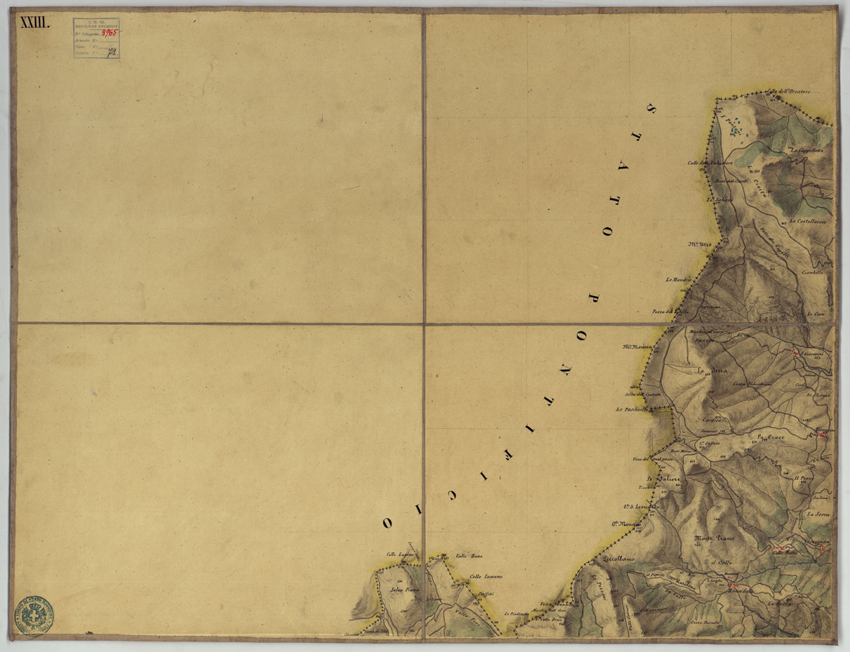 (N:9918) FRONTIERA DEL GIA' REAME DI NAPOLI - FOGLIO XXIII. (CA006148) Carte e stampe antiche: riproduzione a colori su carta (formato A1)