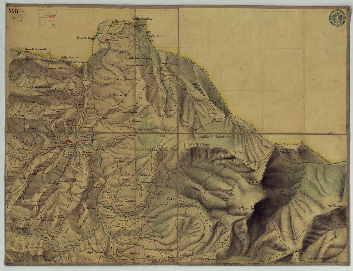 (N:9919) FRONTIERA DEL GIA' REAME DI NAPOLI - FOGLIO XXIV. (CA006149) Carte e stampe antiche: riproduzione a colori su carta (formato A1)