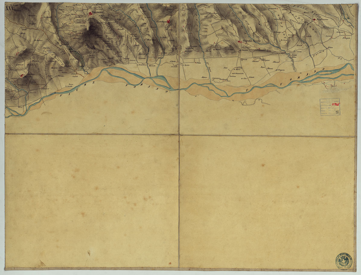 (N:9926) FRONTIERA DEL GIA' REAME DI NAPOLI - FOGLIO XXX. (CA006155) Carte e stampe antiche: riproduzione a colori su carta (formato A1)