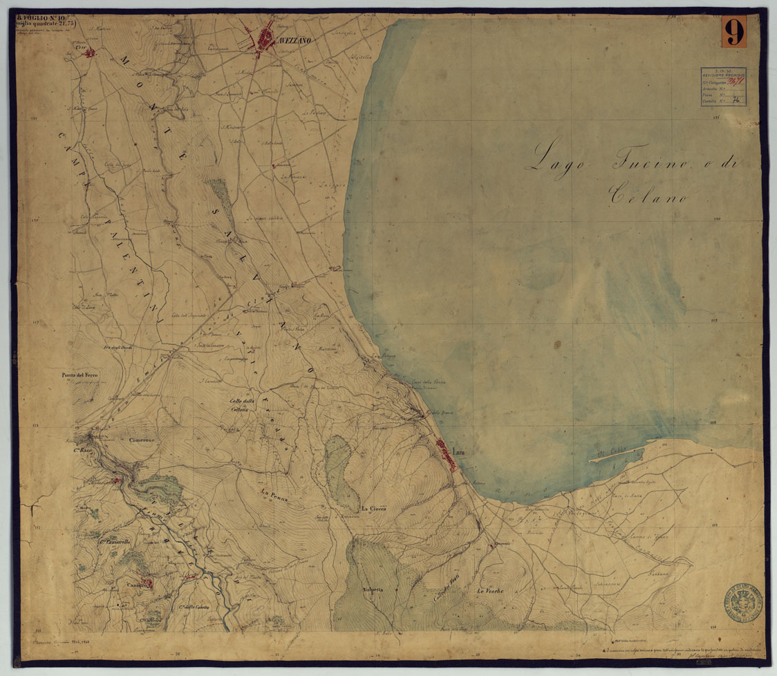 (N:2030) TAVOLETTE AL 20.000 PER LA CARTA DEL REGNO DI NAPOLI - FOGLIO 8 TAVOLA 10. (CA006296) Carte e stampe antiche: riproduzione a colori su carta (formato A1)