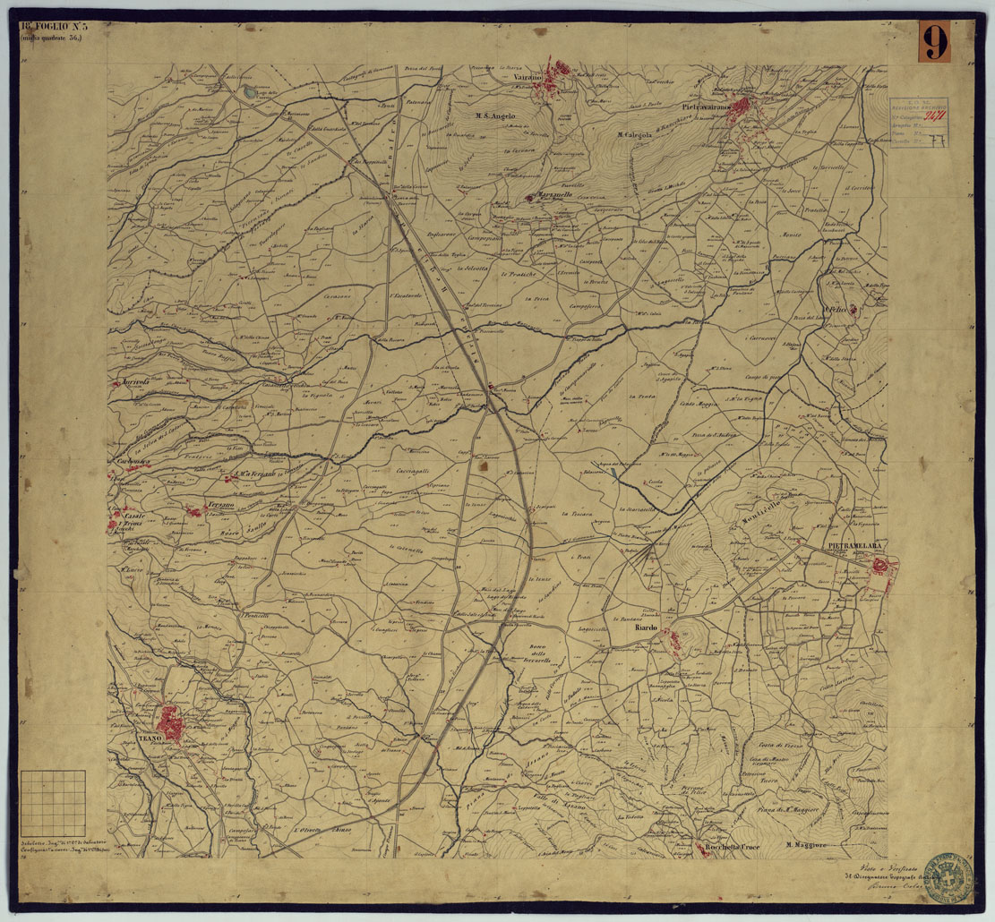 (N:2078) TAVOLETTE AL 20.000 PER LA CARTA DEL REGNO DI NAPOLI - FOGLIO 18 TAVOLA 3. (CA006343) Carte e stampe antiche: riproduzione a colori su carta (formato A1)