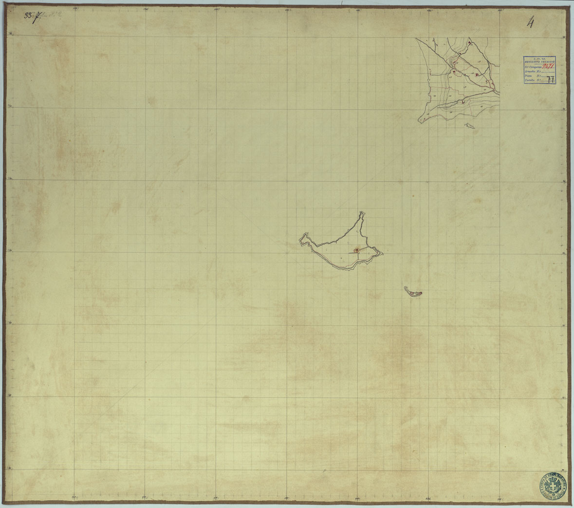 (N:2093) TAVOLETTE AL 20.000 PER LA CARTA DEL REGNO DI NAPOLI - FOGLIO 33 TAVOLA 4. (CA006371) Carte e stampe antiche: riproduzione a colori su carta (formato A1)