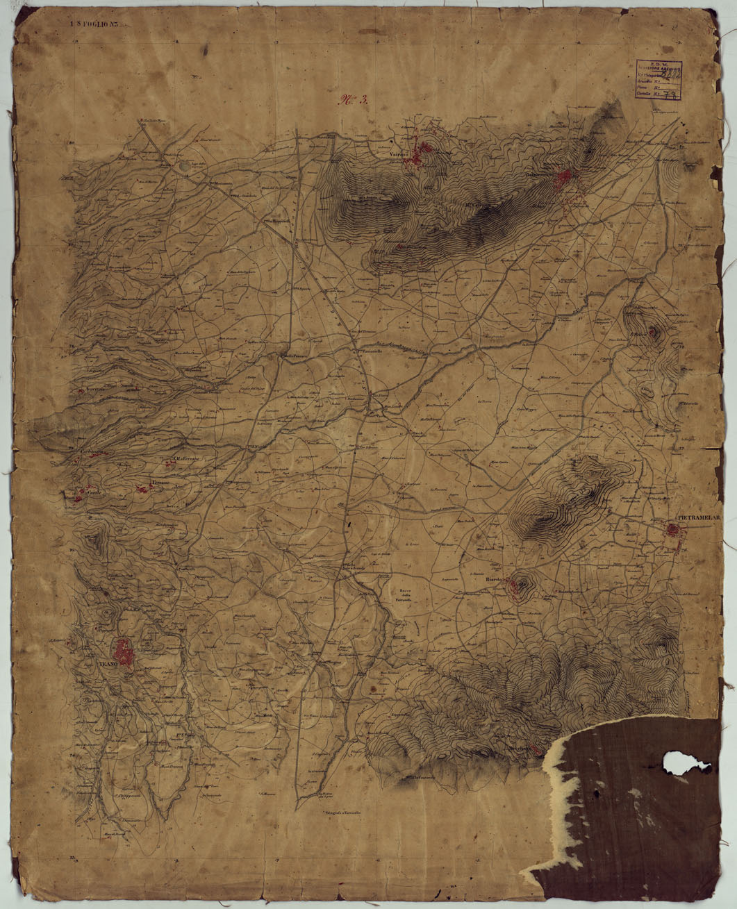 (N:12776) MINUTE ORIGINALI DI CAMPAGNA DELLE LEVATE AL 20.000 DELLA CARTA  DEL REAME DI NAPOLI ANNESSI GRAFICI E SCHIZZI DI NESSUN VALORE - FOGLIO 3 (CA006377) Carte e stampe antiche: riproduzione a colori su carta (formato A1)