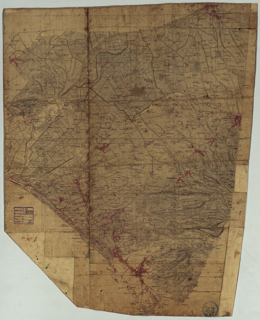 (N:12812) MINUTE ORIGINALI DI CAMPAGNA DELLE LEVATE AL 20.000 DELLA CARTA  DEL REAME DI NAPOLI ANNESSI GRAFICI E SCHIZZI DI NESSUN VALORE - FOGLIO 7 (CA006381) Carte e stampe antiche: riproduzione a colori su carta (formato A1)