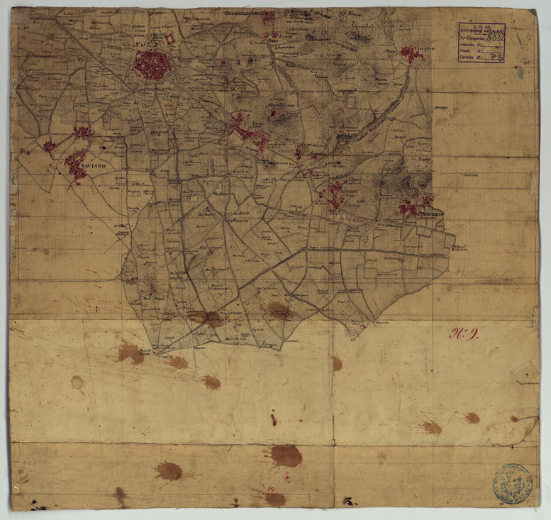 (N:12814) MINUTE ORIGINALI DI CAMPAGNA DELLE LEVATE AL 20.000 DELLA CARTA  DEL REAME DI NAPOLI ANNESSI GRAFICI E SCHIZZI DI NESSUN VALORE - FOGLIO 9 (CA006383) Carte e stampe antiche: riproduzione a colori su carta (formato A1)