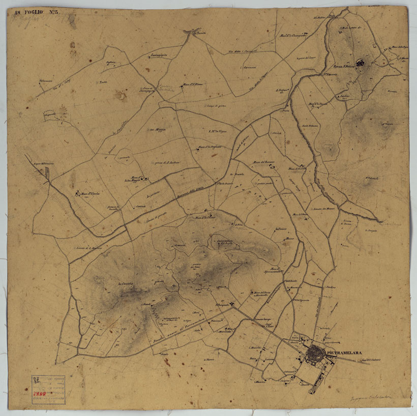 (N:12772) MINUTE ORIGINALI DI CAMPAGNA DELLE LEVATE AL 20.000 DELLA CARTA  DEL REAME DI NAPOLI ANNESSI GRAFICI E SCHIZZI DI NESSUN VALORE - Pietramelara (CA006437) Carte e stampe antiche: riproduzione a colori su carta (formato A1)