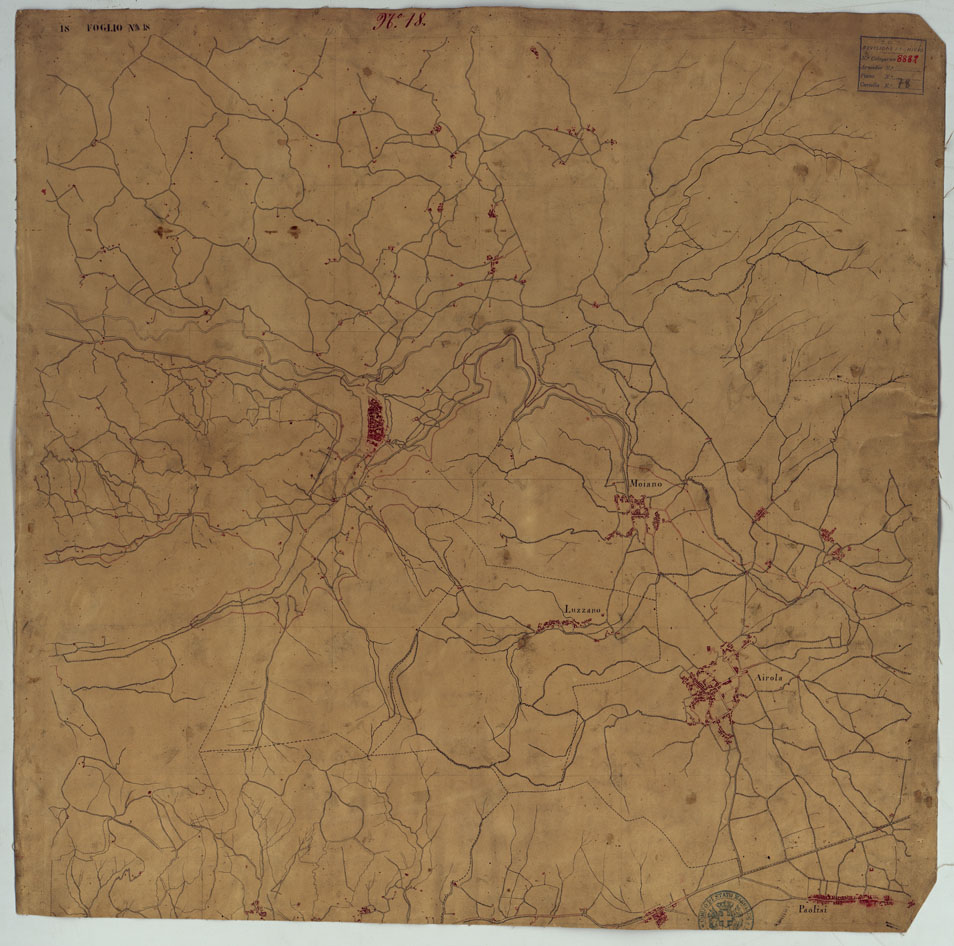 (N:12761) MINUTE ORIGINALI DI CAMPAGNA DELLE LEVATE AL 20.000 DELLA CARTA  DEL REAME DI NAPOLI ANNESSI GRAFICI E SCHIZZI DI NESSUN VALORE - Sant'Agata de'Goti-Airola-Moiano (CA006482) Carte e stampe antiche: riproduzione a colori su carta (formato A1)