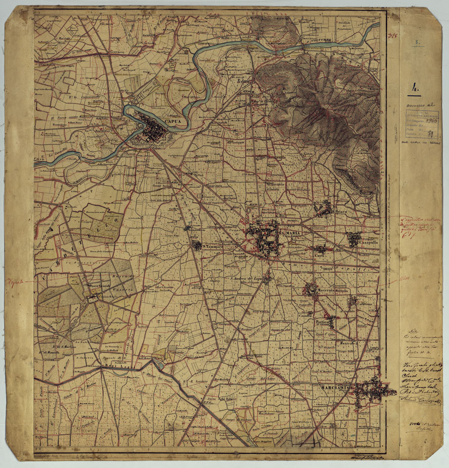 (N:9502) DINTORNI DI NAPOLI E CASERTA - FOGLIO 4 (CA006510) Carte e stampe antiche: riproduzione a colori su carta (formato A1)