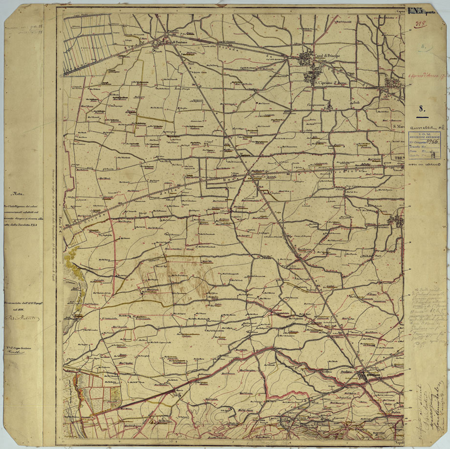 (N:9506) DINTORNI DI NAPOLI E CASERTA - FOGLIO 8 (CA006514) Carte e stampe antiche: riproduzione a colori su carta (formato A1)