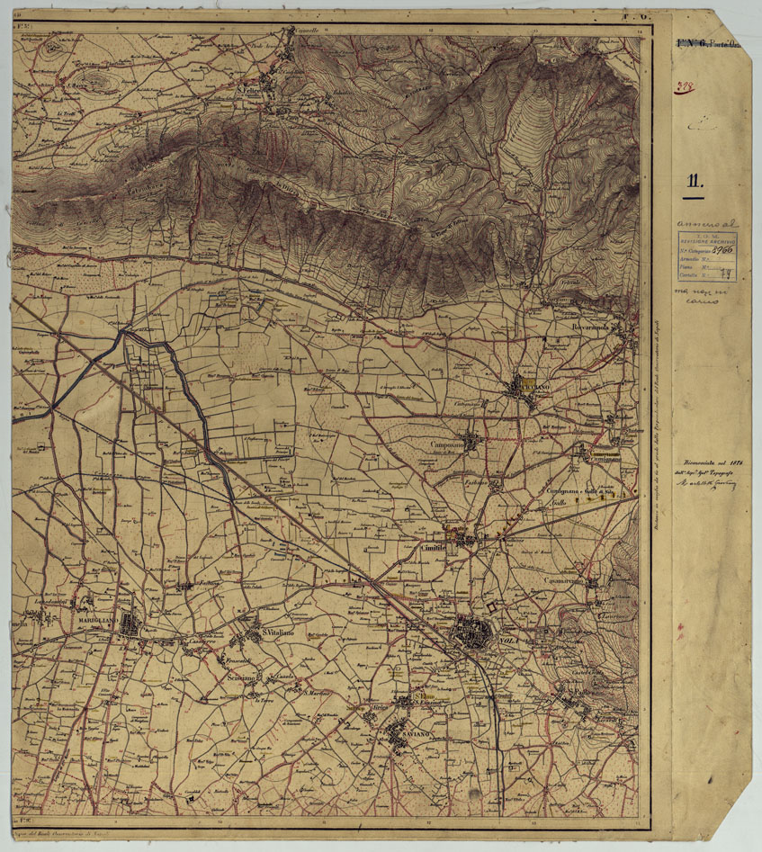 (N:9500) DINTORNI DI NAPOLI E CASERTA - FOGLIO 11 (CA006517) Carte e stampe antiche: riproduzione a colori su carta (formato A1)