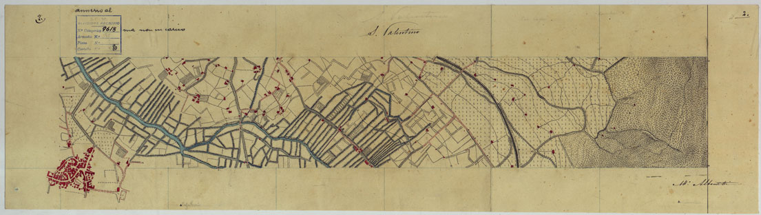 (N:13757) VESUVIO E DINTORNI - FOGLIO 2 SAN VALENTINO. (CA006572) Carte e stampe antiche: riproduzione a colori su carta (formato A1)