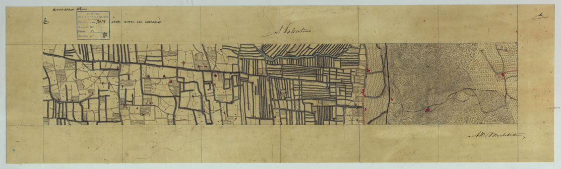 (N:13667) VESUVIO E DINTORNI - FOGLIO 4 SAN VALENTINO. (CA006574) Carte e stampe antiche: riproduzione a colori su carta (formato A1)