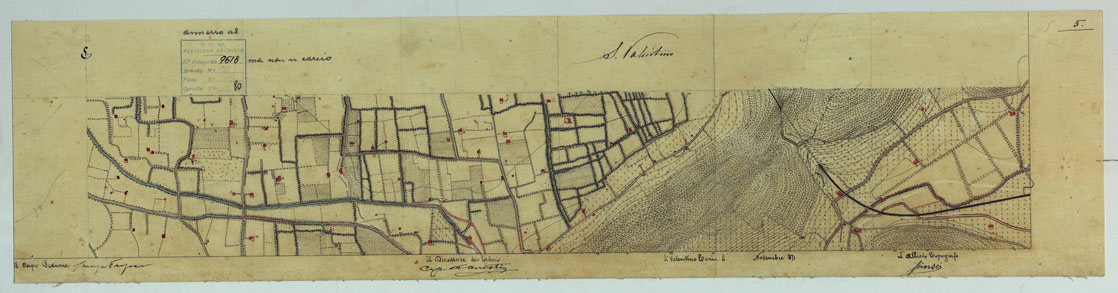 (N:13635) VESUVIO E DINTORNI - FOGLIO 5 SAN VALENTINO. (CA006575) Carte e stampe antiche: riproduzione a colori su carta (formato A1)