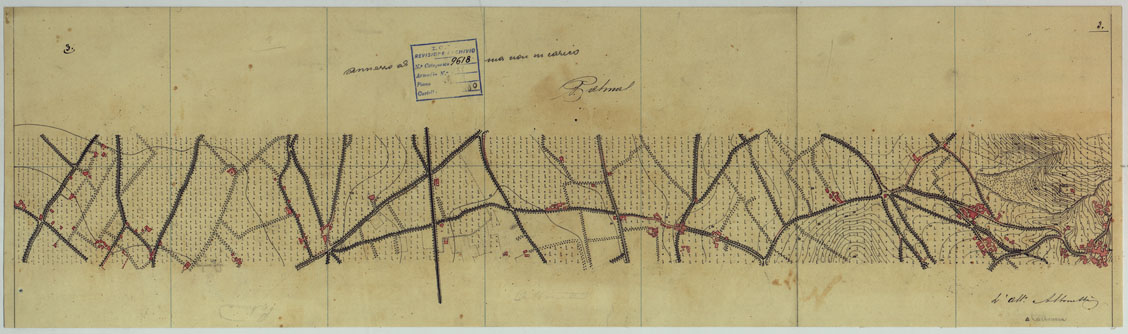 (N:13718) VESUVIO E DINTORNI - FOGLIO 3 PALMA CAMPANIA. (CA006581) Carte e stampe antiche: riproduzione a colori su carta (formato A1)