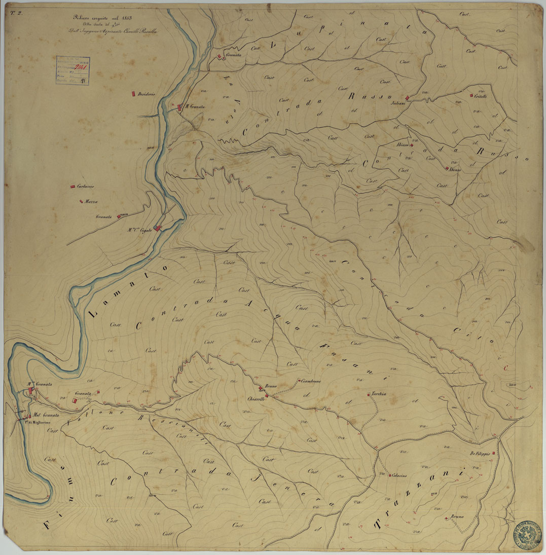 (N:15693) TIRIOLO E DINTORNI - TAVOLA 2. (CA006690) Carte e stampe antiche: riproduzione a colori su carta (formato A1)