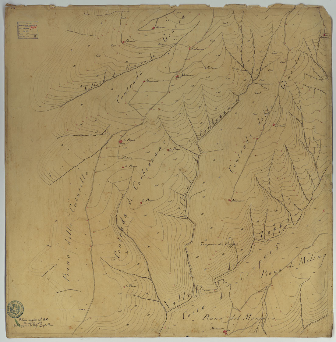 (N:15692) TIRIOLO E DINTORNI - TAVOLA 3. (CA006691) Carte e stampe antiche: riproduzione a colori su carta (formato A1)