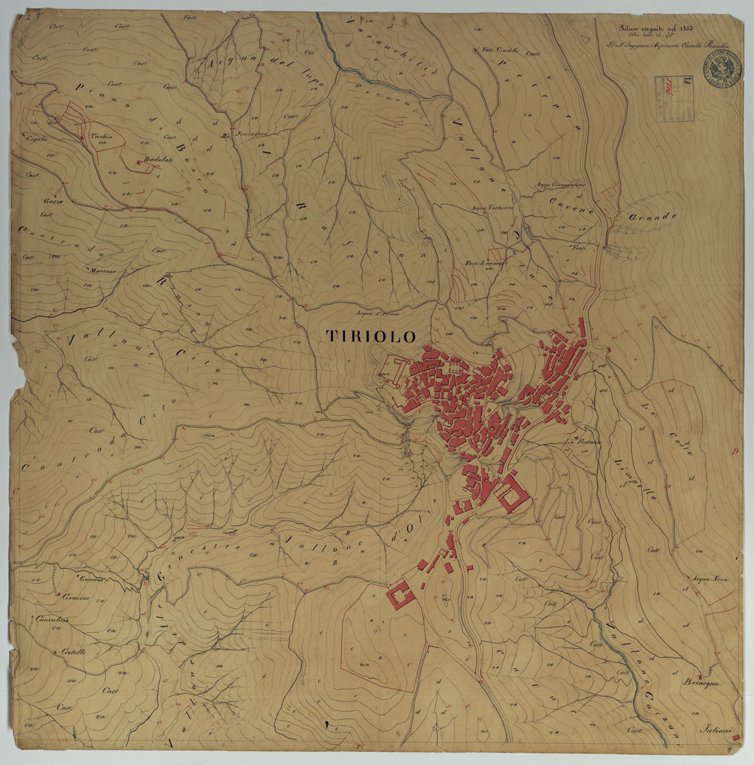 (N:15689) TIRIOLO E DINTORNI - TAVOLA 5 (CA006693) Carte e stampe antiche: riproduzione a colori su carta (formato A1)