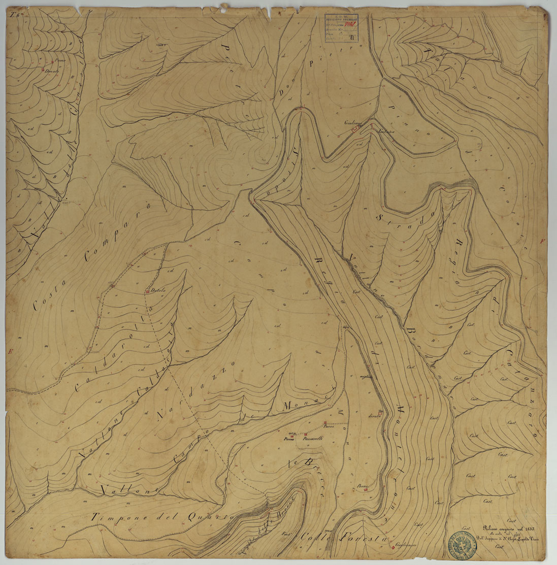 (N:15687) TIRIOLO E DINTORNI - TAVOLA 6. (CA006694) Carte e stampe antiche: riproduzione a colori su carta (formato A1)