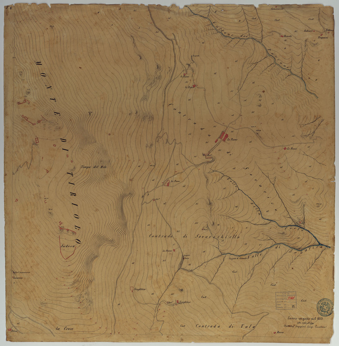 (N:15684) TIRIOLO E DINTORNI - TAVOLA 8. (CA006696) Carte e stampe antiche: riproduzione a colori su carta (formato A1)