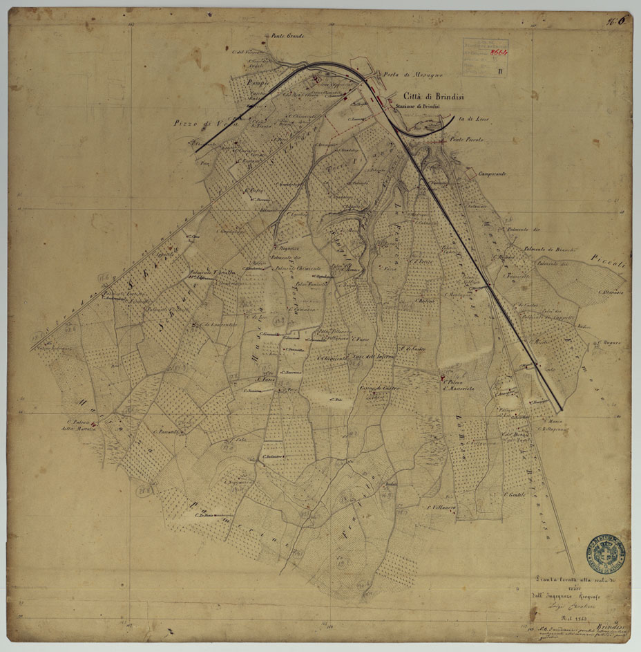 (N:442) BRINDISI E DINTORNI - TAVOLA 6. (CA006705) Carte e stampe antiche: riproduzione a colori su carta (formato A1)