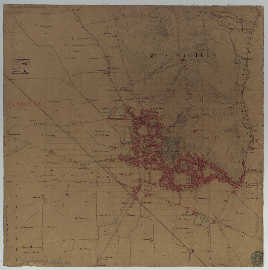 (N:12086) MADDALONI E DINTORNI (CA006724) Carte e stampe antiche: riproduzione a colori su carta (formato A1)