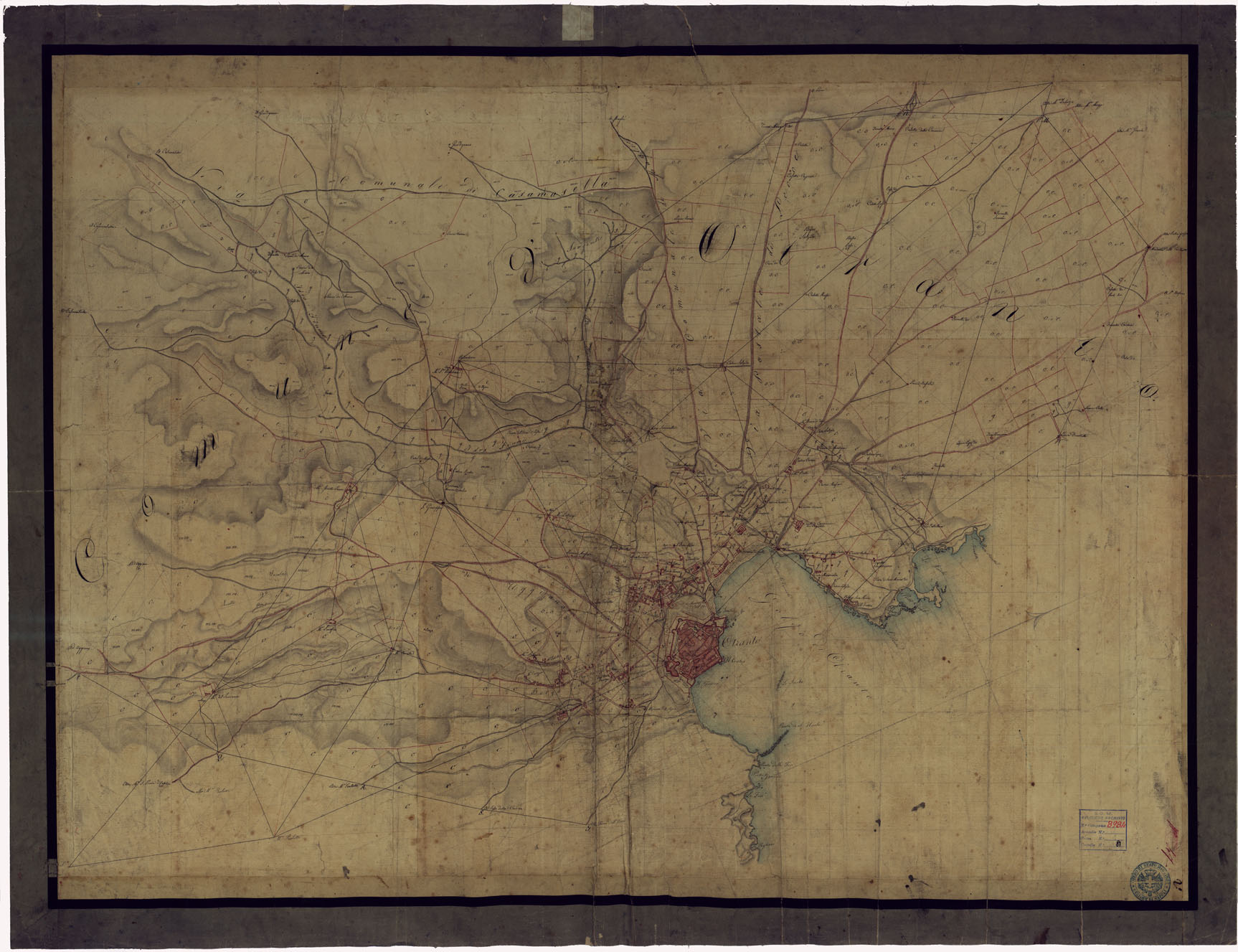 (N:13068) OTRANTO E DINTORNI (CA006725) Carte e stampe antiche: riproduzione a colori su carta (formato A1)
