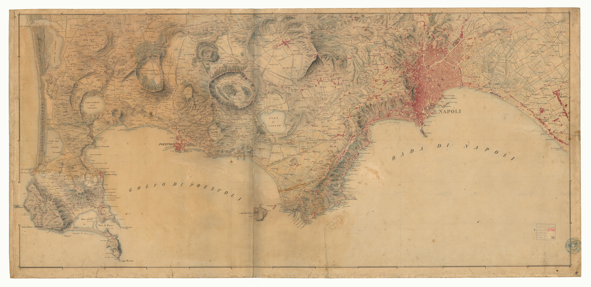(N:12916) Napoli e dintorni (CA006747) Carte e stampe antiche: riproduzione a colori su carta (formato A1)