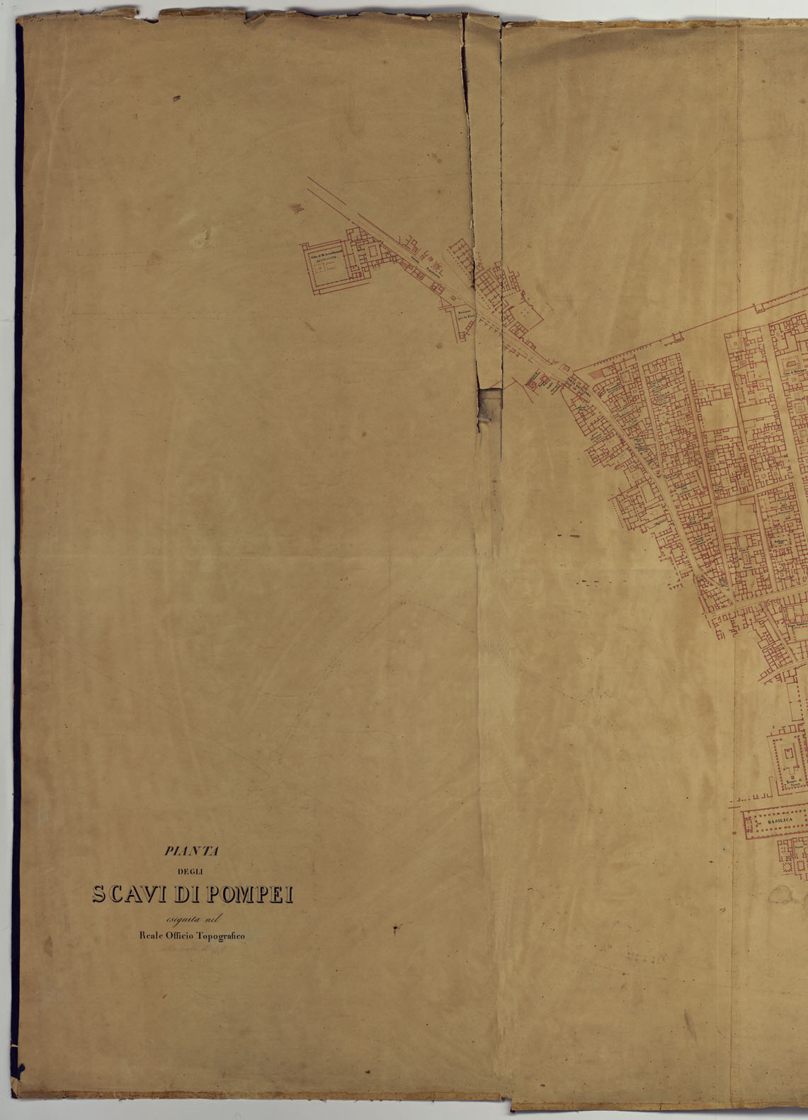 (N:17973) Pianta degli scavi di Pompei (CA006756, CA006757, CA006758) Carte e stampe antiche: riproduzione a colori su carta (formato A1)