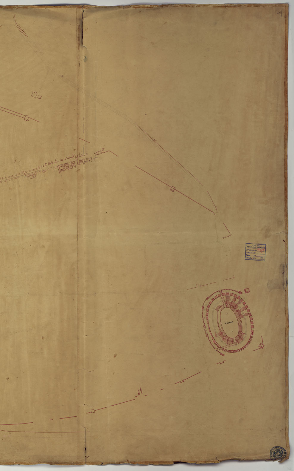 (N:17973) Pianta degli scavi di Pompei (CA006756, CA006757, CA006758) Carte e stampe antiche: riproduzione a colori su carta (formato A1)