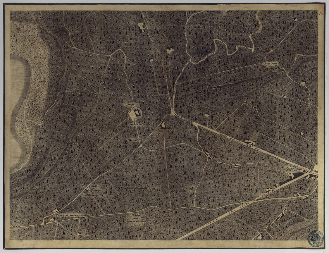(N:12934) MAPPA TOPOGRAFICA DELLA CITTA' DI NAPOLI E DE' SUOI CONTORNI - FOGLIO 16. (CA006848) Carte e stampe antiche: riproduzione a colori su carta (formato A1)