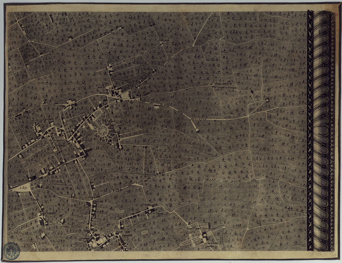 (N:12940) MAPPA TOPOGRAFICA DELLA CITTA' DI NAPOLI E DE' SUOI CONTORNI - FOGLIO 21. (CA006853) Carte e stampe antiche: riproduzione a colori su carta (formato A1)
