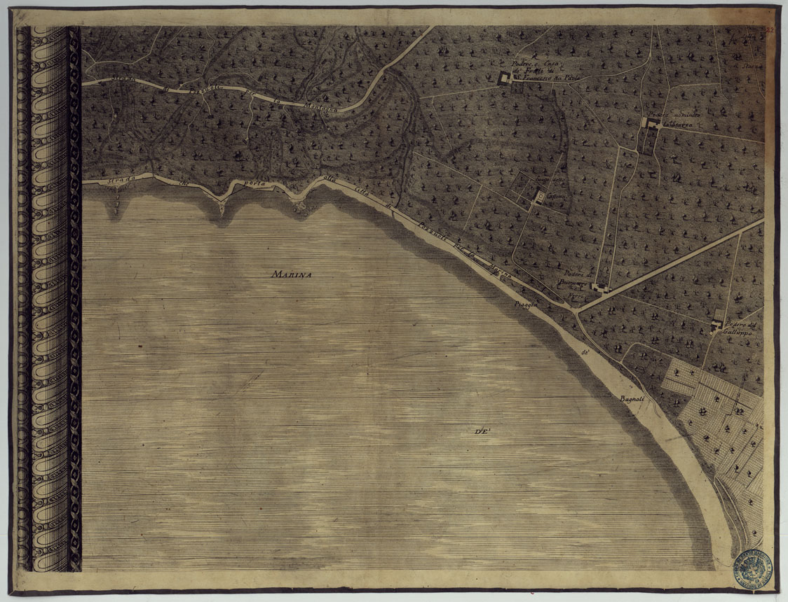 (N:12941) MAPPA TOPOGRAFICA DELLA CITTA' DI NAPOLI E DE' SUOI CONTORNI - FOGLIO 22. (CA006854) Carte e stampe antiche: riproduzione a colori su carta (formato A1)
