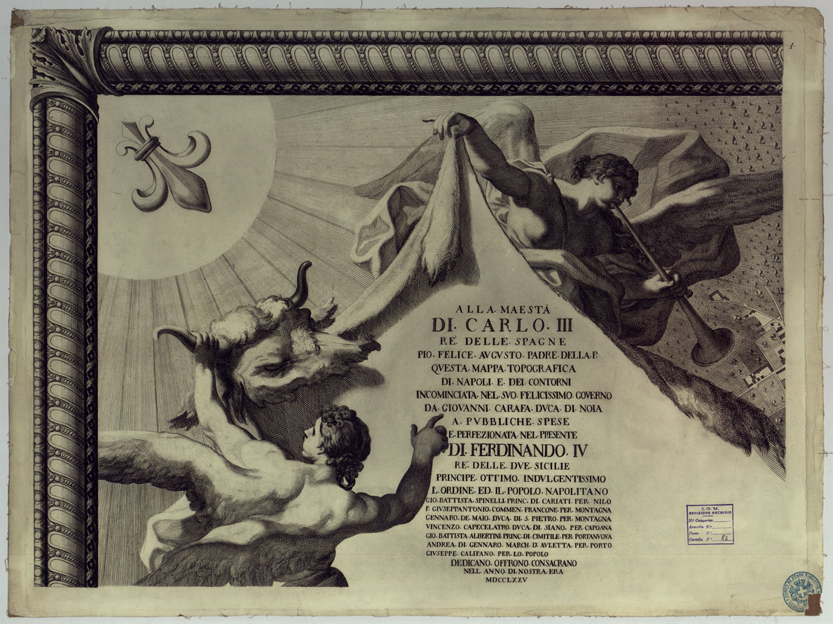 (N:24947) MAPPA TOPOGRAFICA DELLA CITTA' DI NAPOLI E DE' SUOI CONTORNI - FOGLIO 1. (CA006869) Carte e stampe antiche: riproduzione a colori su carta (formato A1)