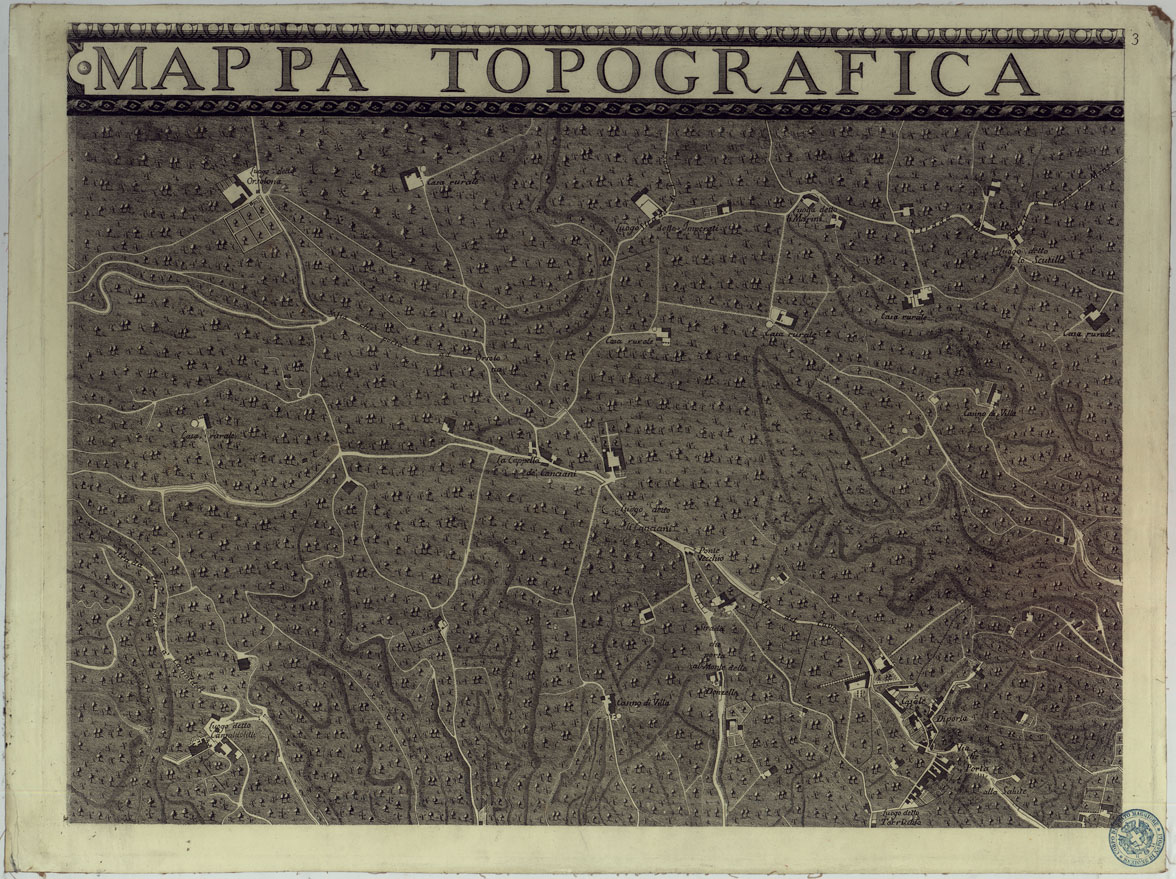 (N:24949) MAPPA TOPOGRAFICA DELLA CITTA' DI NAPOLI E DE' SUOI CONTORNI - FOGLIO 3. (CA006871) Carte e stampe antiche: riproduzione a colori su carta (formato A1)