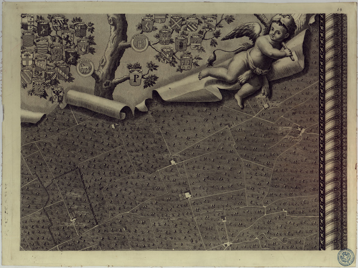 (N:24960) MAPPA TOPOGRAFICA DELLA CITTA' DI NAPOLI E DE' SUOI CONTORNI - FOGLIO 14. (CA006882) Carte e stampe antiche: riproduzione a colori su carta (formato A1)