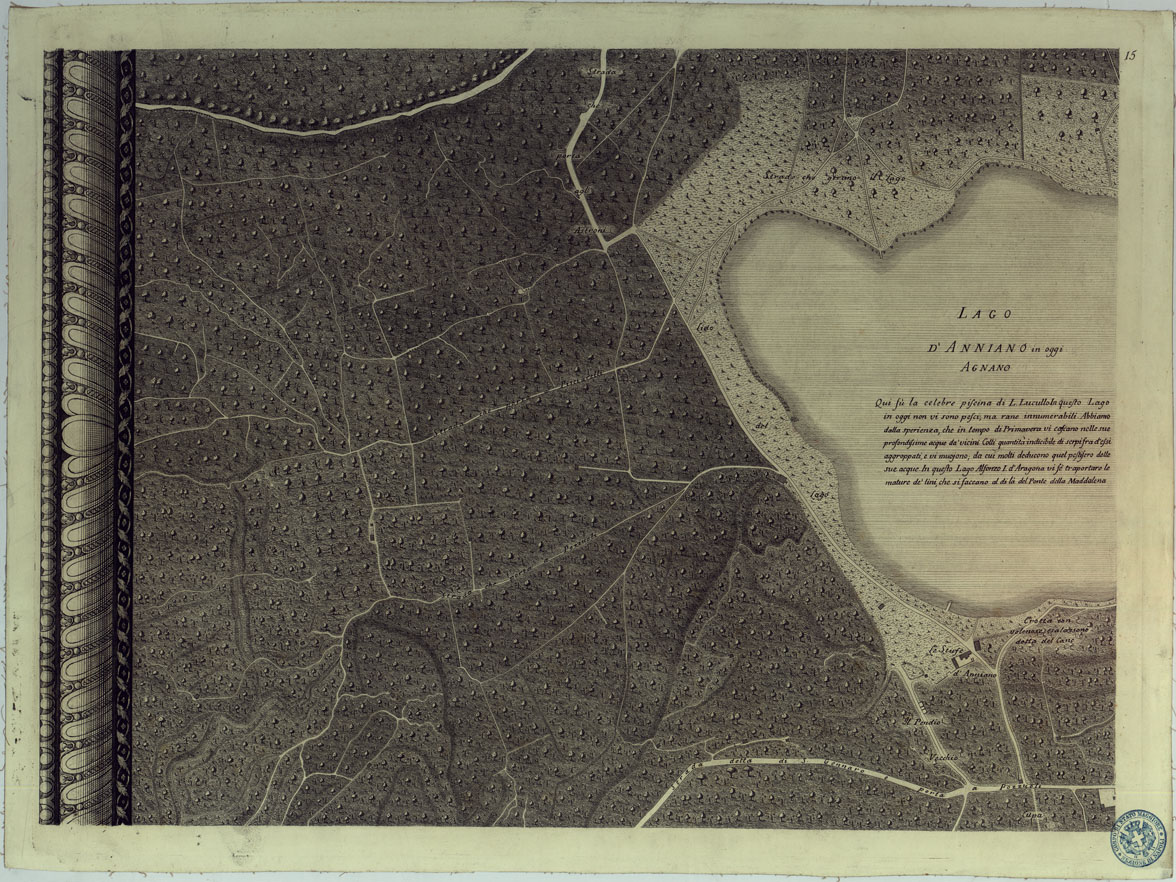 (N:24961) MAPPA TOPOGRAFICA DELLA CITTA' DI NAPOLI E DE' SUOI CONTORNI - FOGLIO 15. (CA006883) Carte e stampe antiche: riproduzione a colori su carta (formato A1)